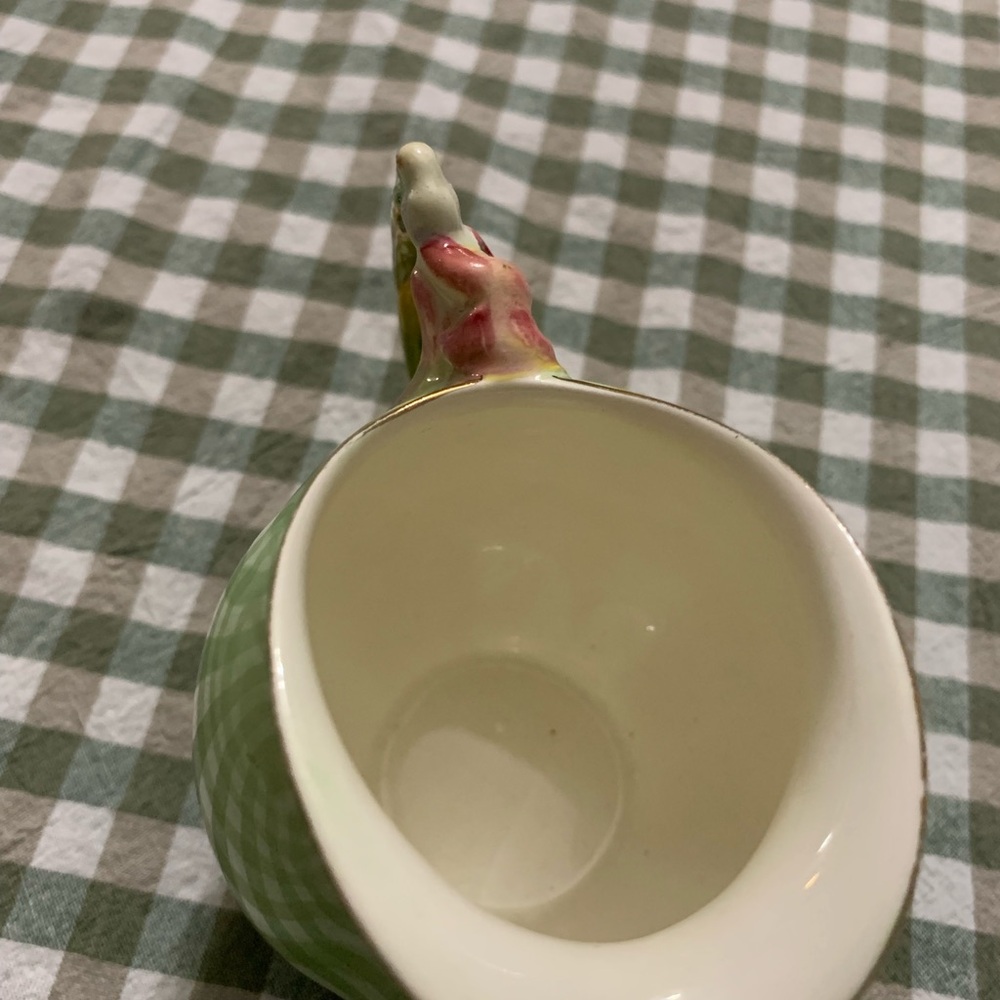 Vintage Floral Green Ceramic Pitcher - Picture 3 of 7